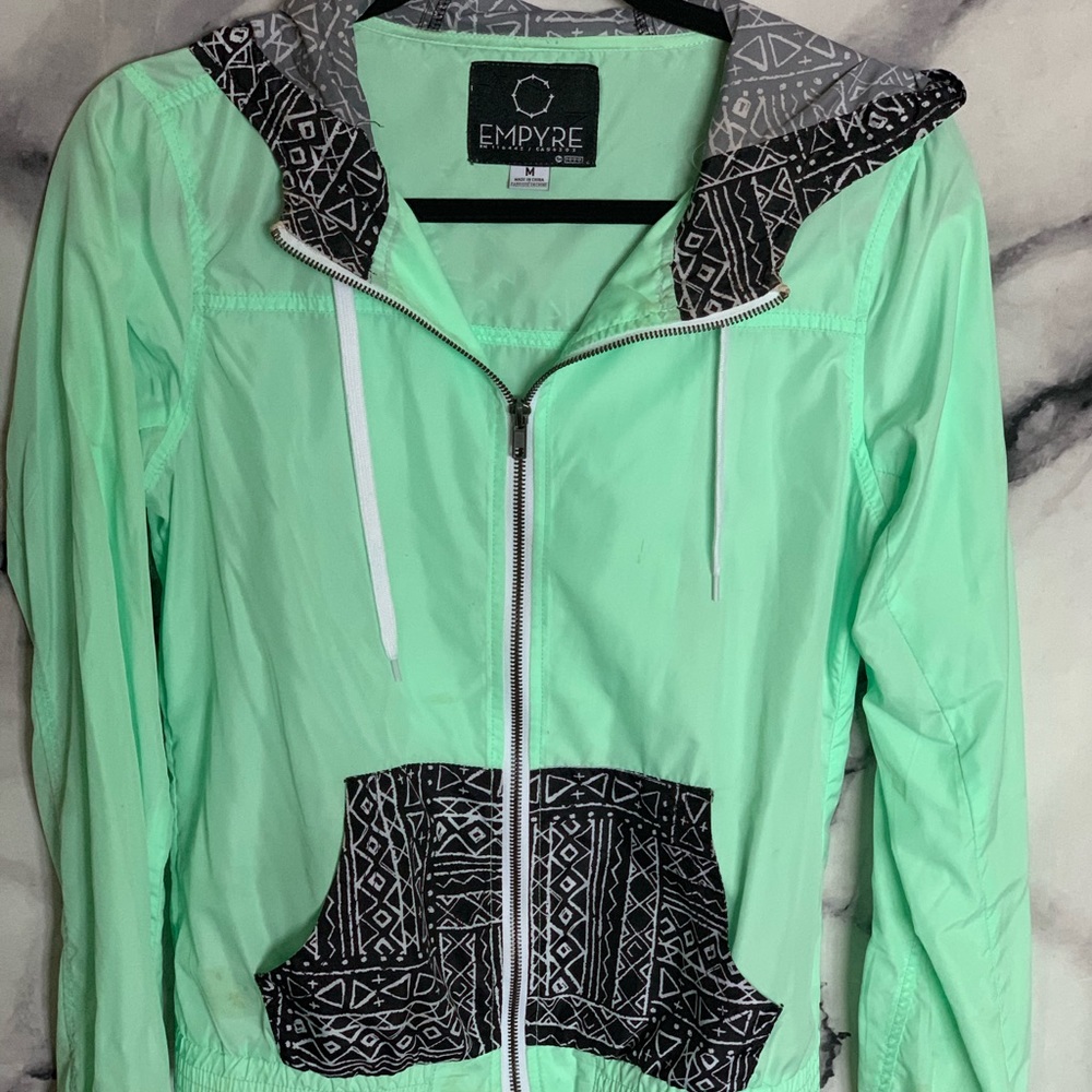 Tribal print windbreaker
